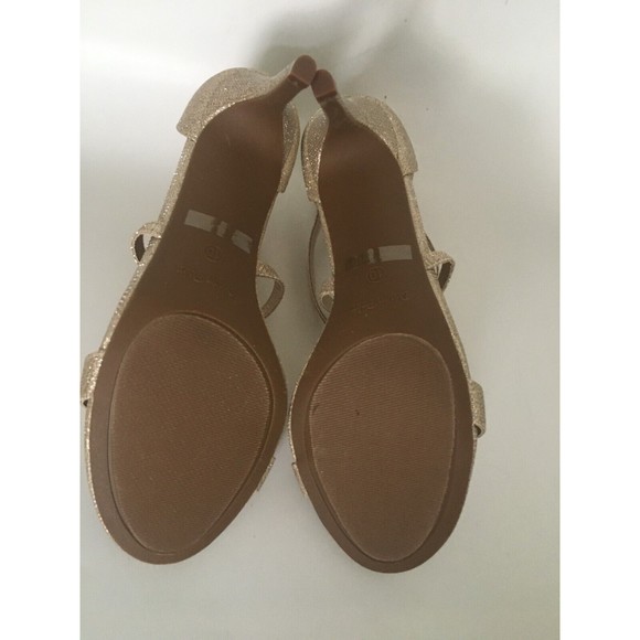 DREAM PAIRS Shoes Women's Size 10 Gold Sparkle Stilettos Open Toe Heel Sandals - Picture 8 of 14